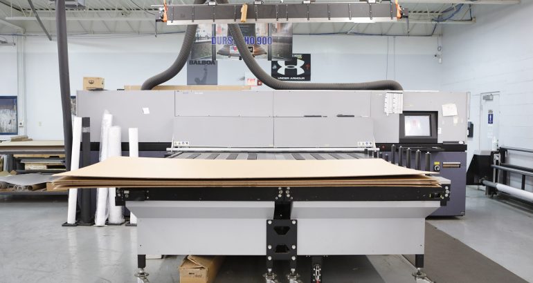 Digital Impact's Durst Delta WT 250 large-format water-based digital press at VT Group in Lansdowne, Pennsylvania